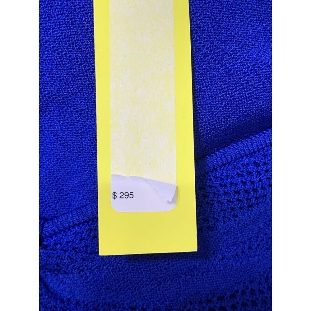 Catherine Malandrino Starburst Pointelle Knit Crochet Dress Blue V-Neck NWT $295 - Picture 12 of 12